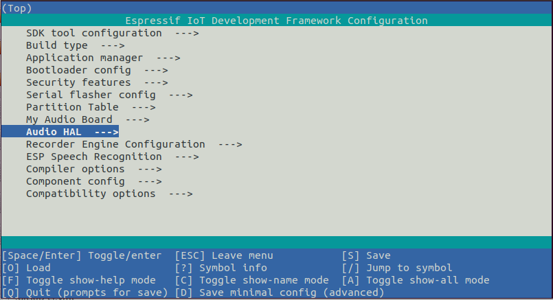 Project configuration - Home window