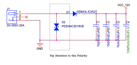 ESP32-C3-Lyra - Power Supply from 12V DC Input