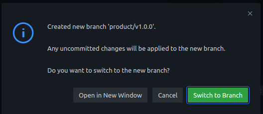 Confirm Branch Creation