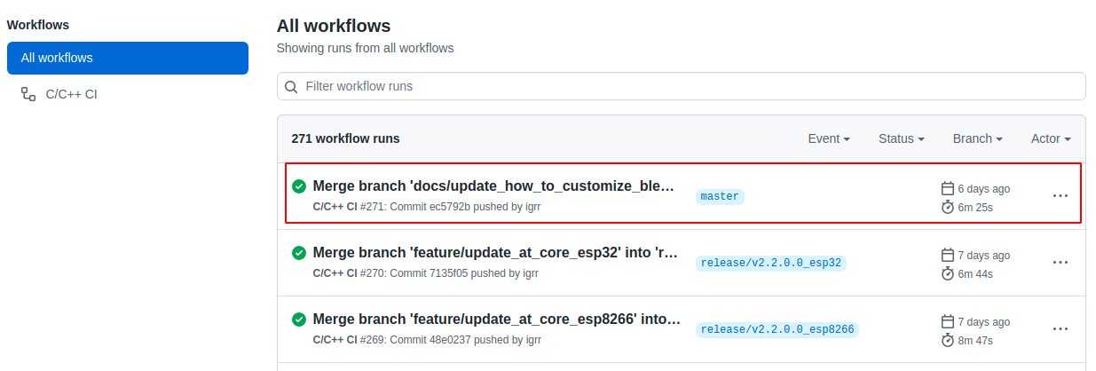 点击最新的 Workflow