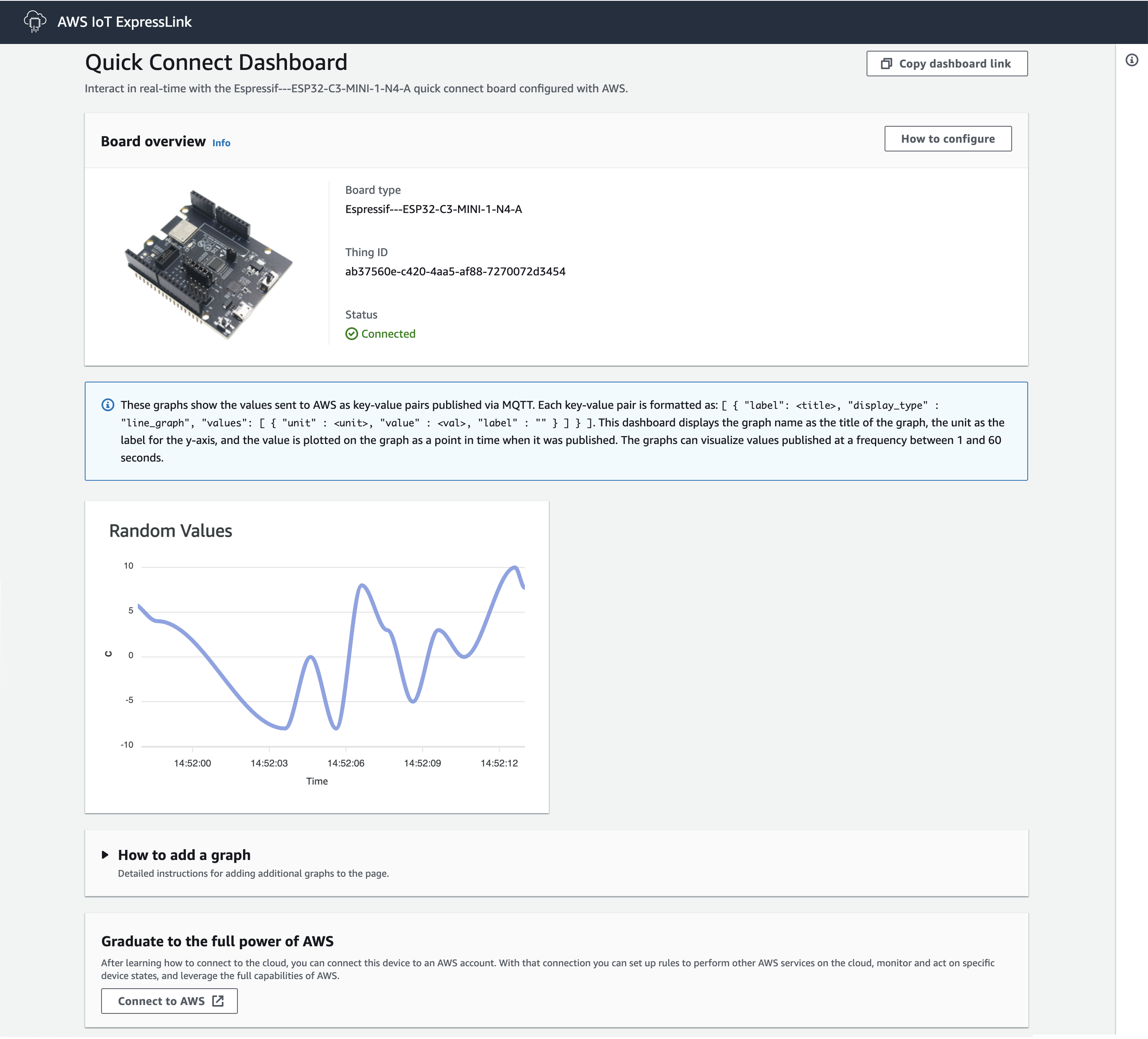 Snapshot of Espressif ExpressLink QuickConnect Visualizer