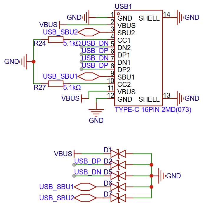 Type-C 接口电路图（点击放大）