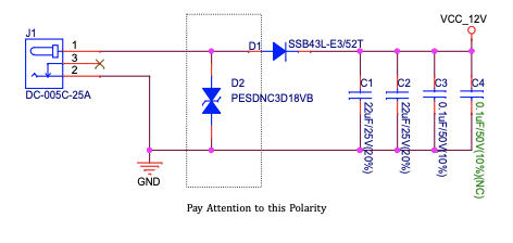 ESP32-C3-Lyra - 12 V 直流输入供电