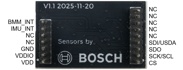 ShuttleBoard-BMI270&BMM350 PCB Back View (Click to enlarge)
