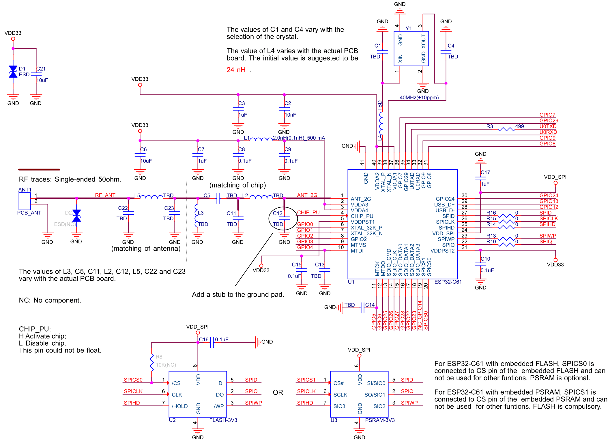 ESP32-C61 Reference Schematic