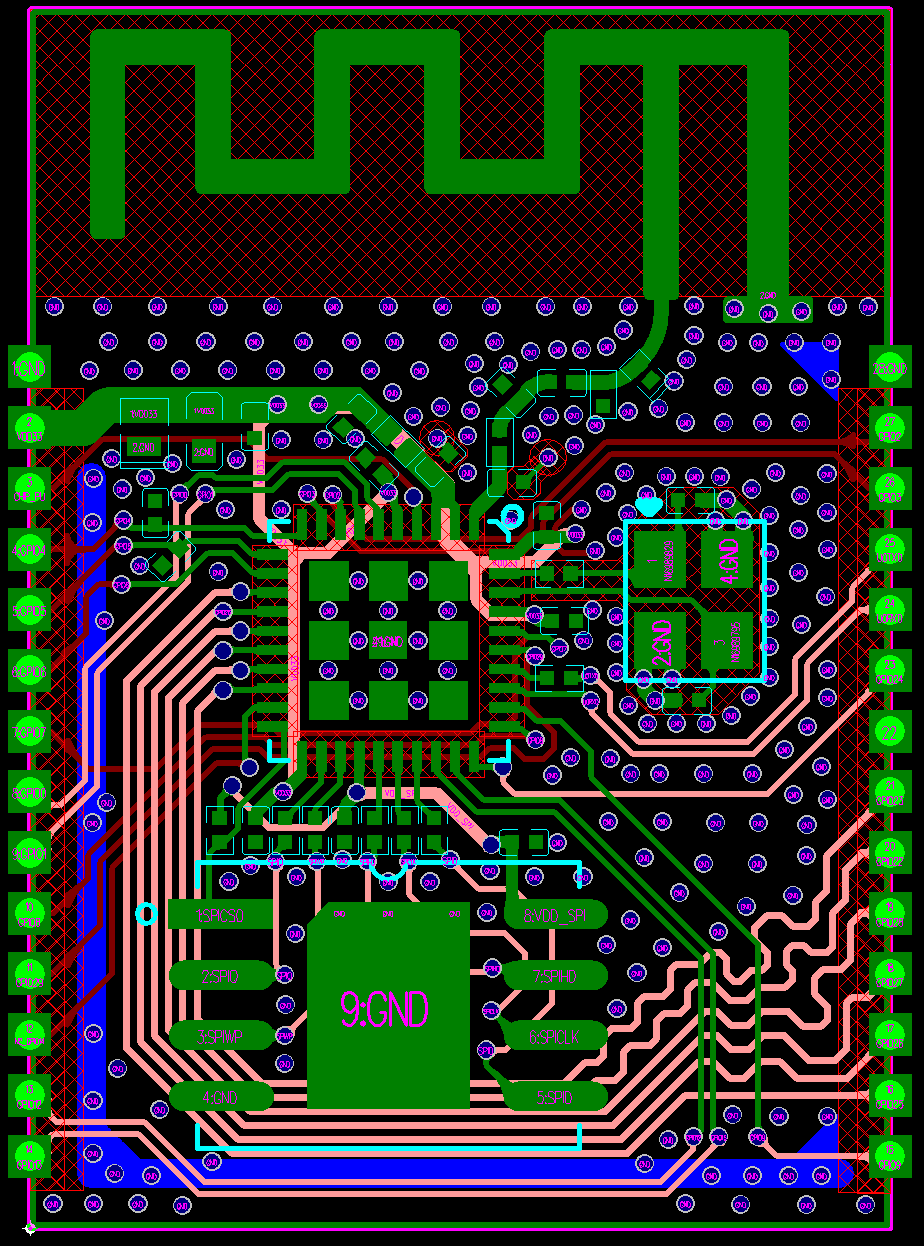 ESP32-C61 模组版图参考设计