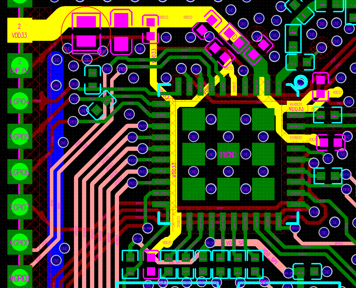 ESP32-C61 系列芯片四层板电源设计