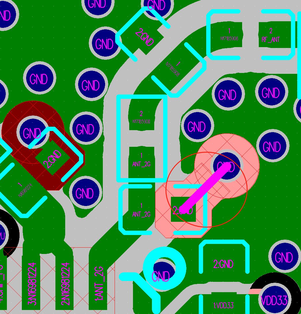 ESP32-C61 系列芯片四层板射频枝节设计