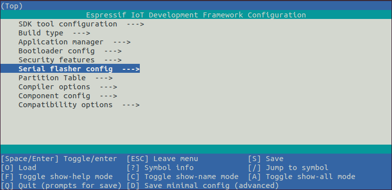 Project configuration - Home window