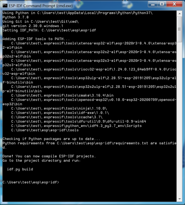 ESP-IDF Command Prompt