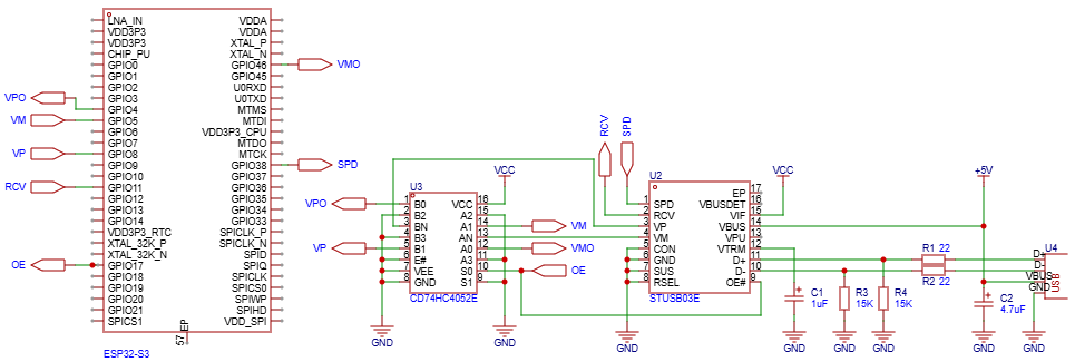 External PHY with Analog Switch Schematic (Host mode)