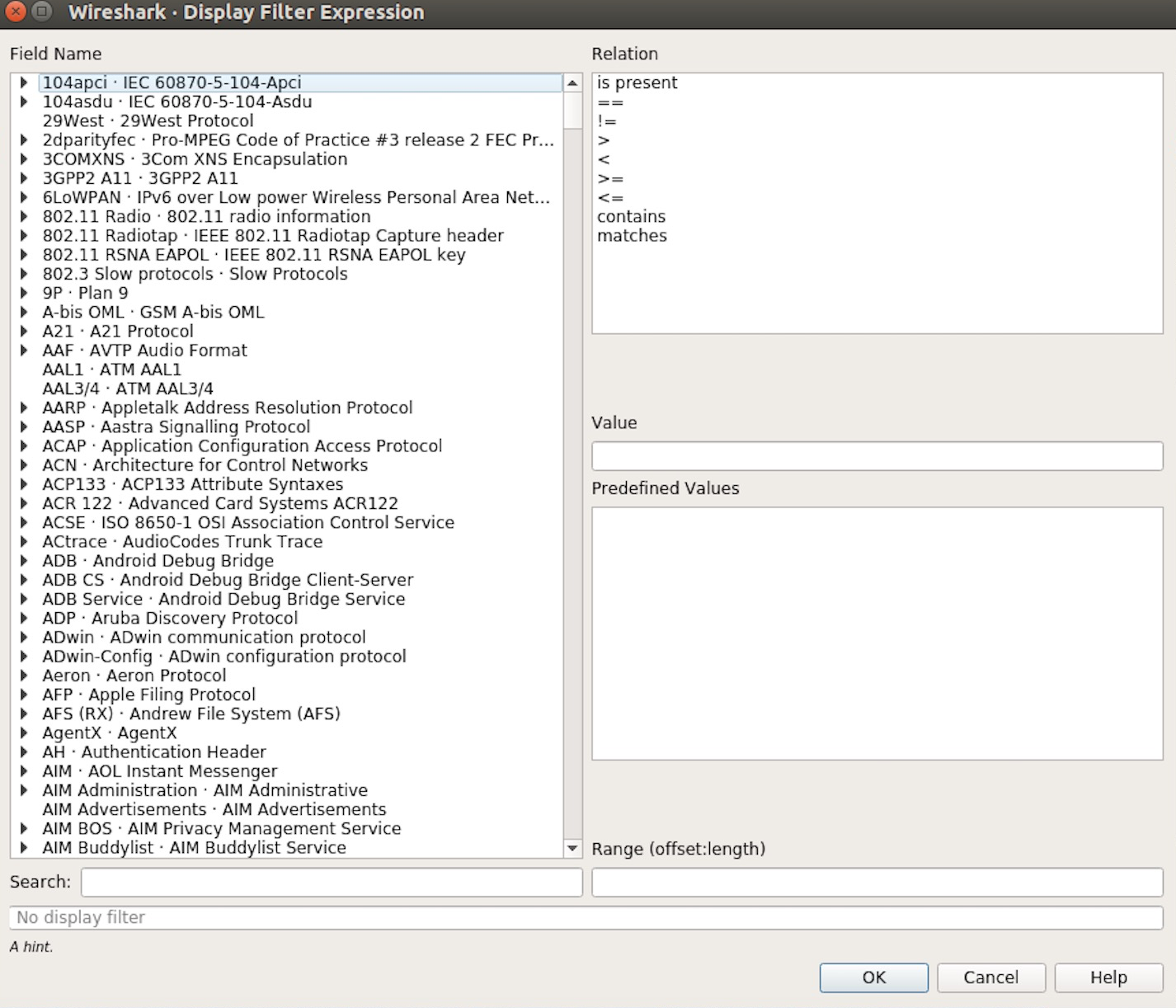 *Filter Expression* 对话框
