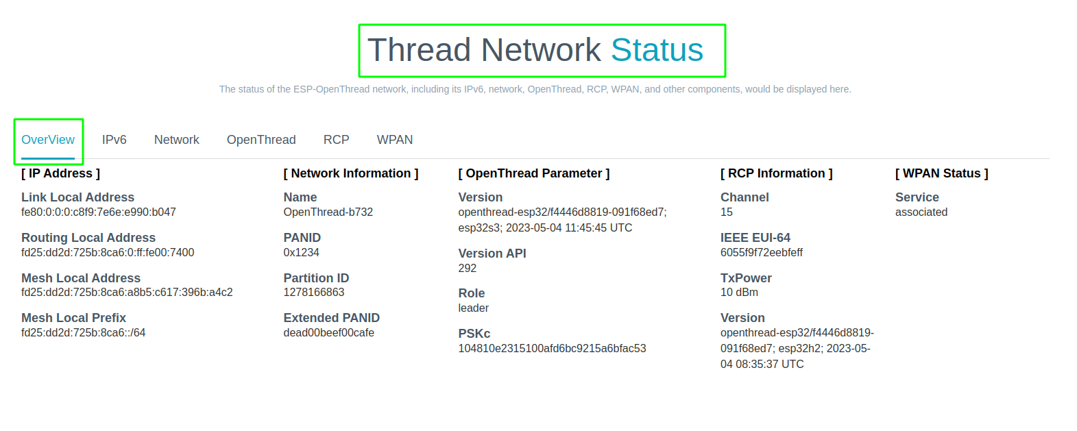 ESP-Thread-Border-Router Properties