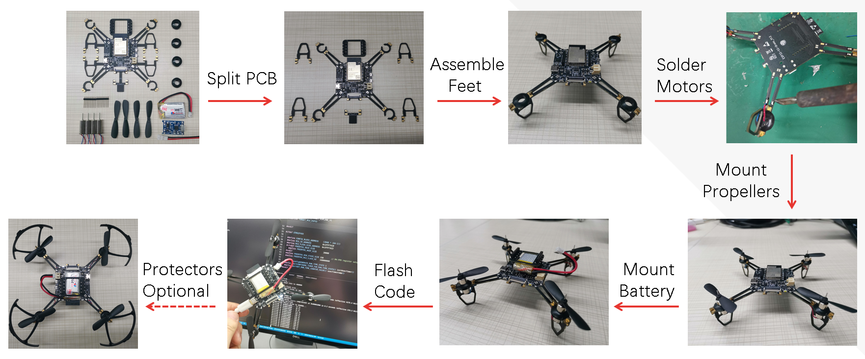 ESP32-S2-Drone V1.2 Assemble Flow