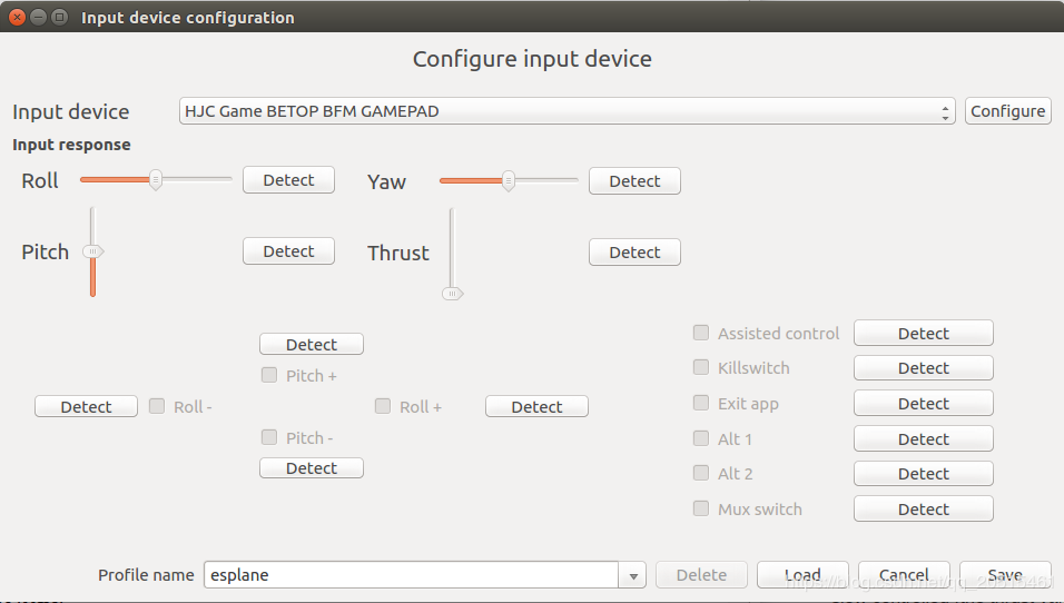 cfclient input device configuration