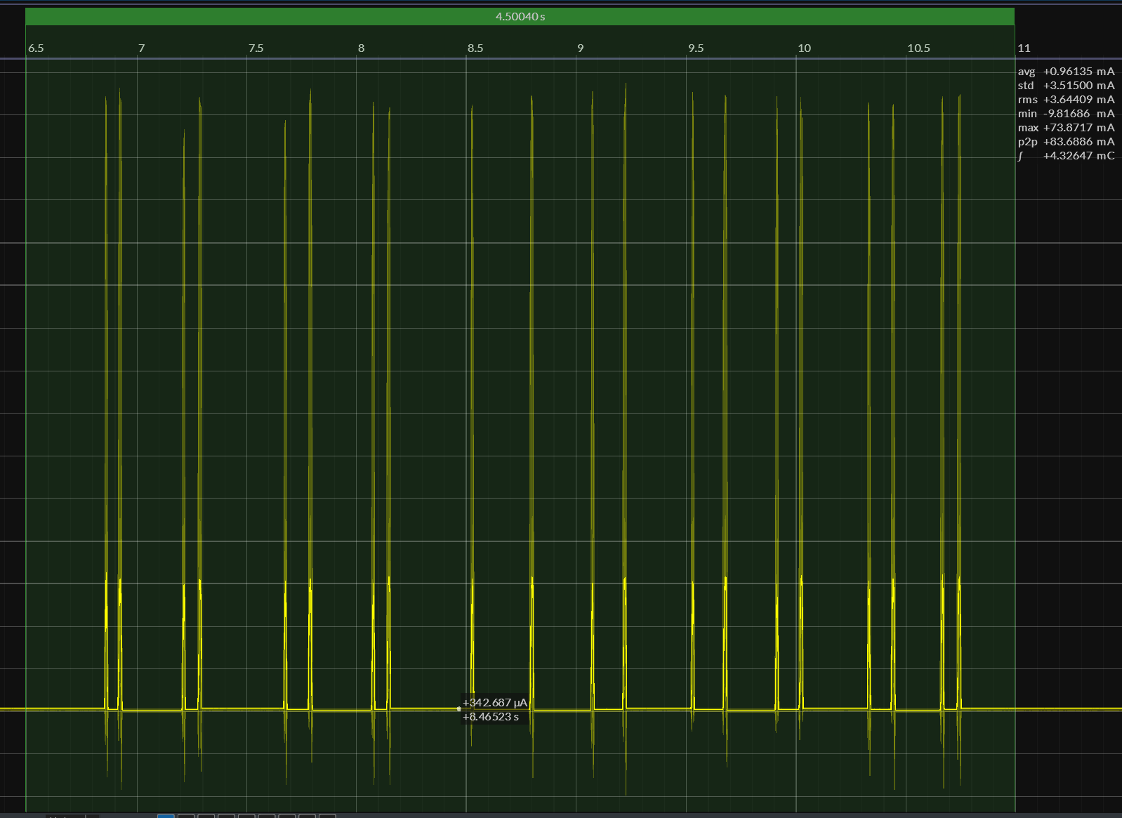 开启低功耗模式,旋转十次