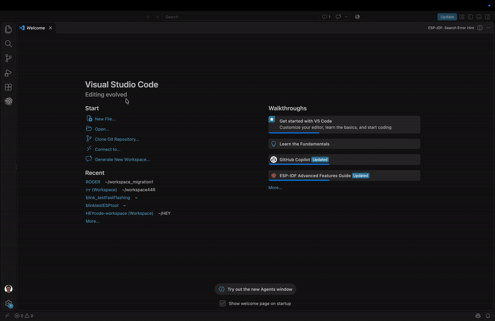 Open existing project
