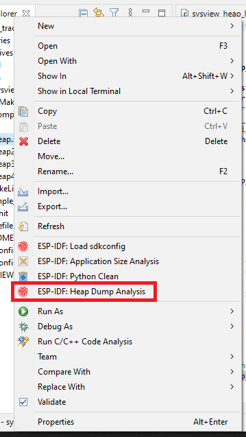 Heap Dump Analysis Context Menu