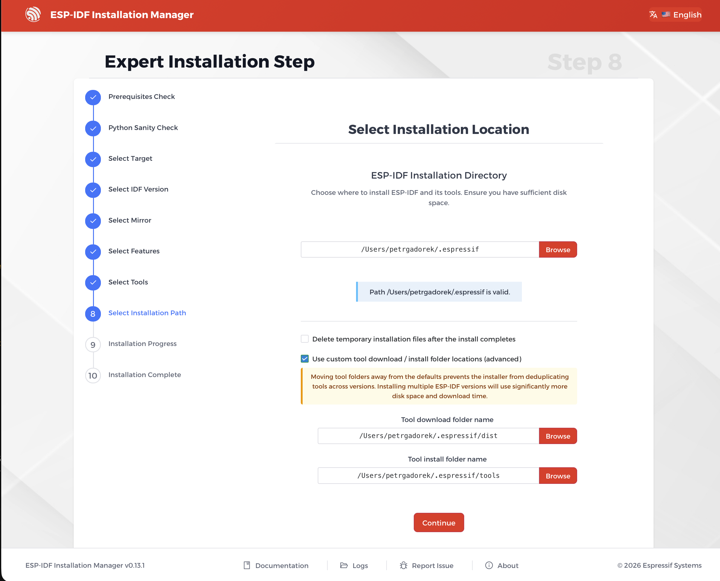 Expert installation path
