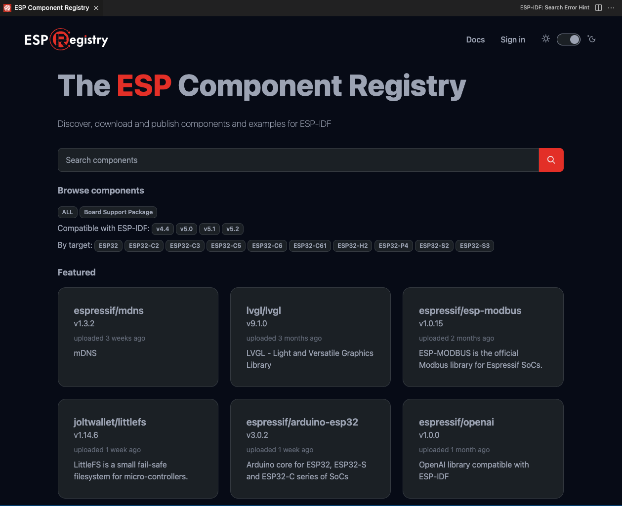 Install ESP-IDF Components - - — ESP-IDF Extension for VSCode latest ...